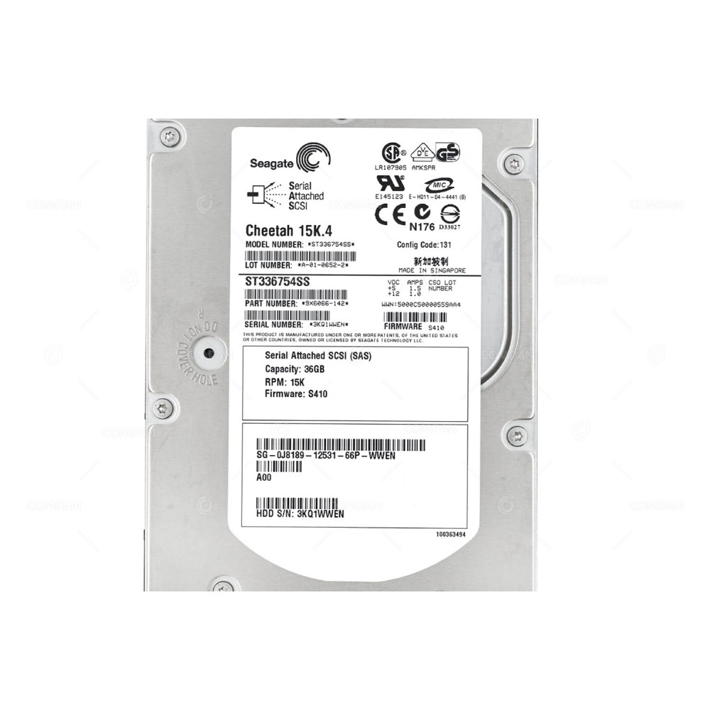 J8189  DELL HARD DRIVE 36GB 15K 3G SAS 3.5 LFF HOT-SWAP